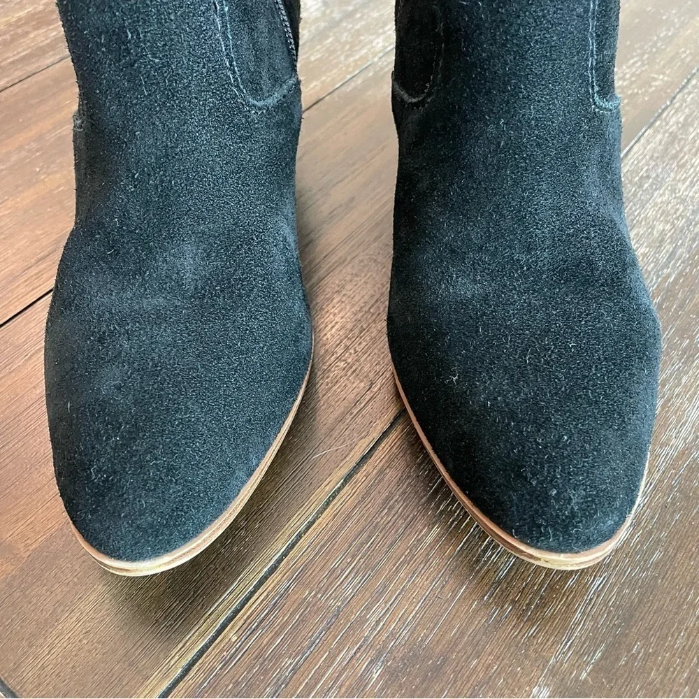 Aldo Women's Marecchia Black Suede Block Heel Ankle Boots Size 6.5